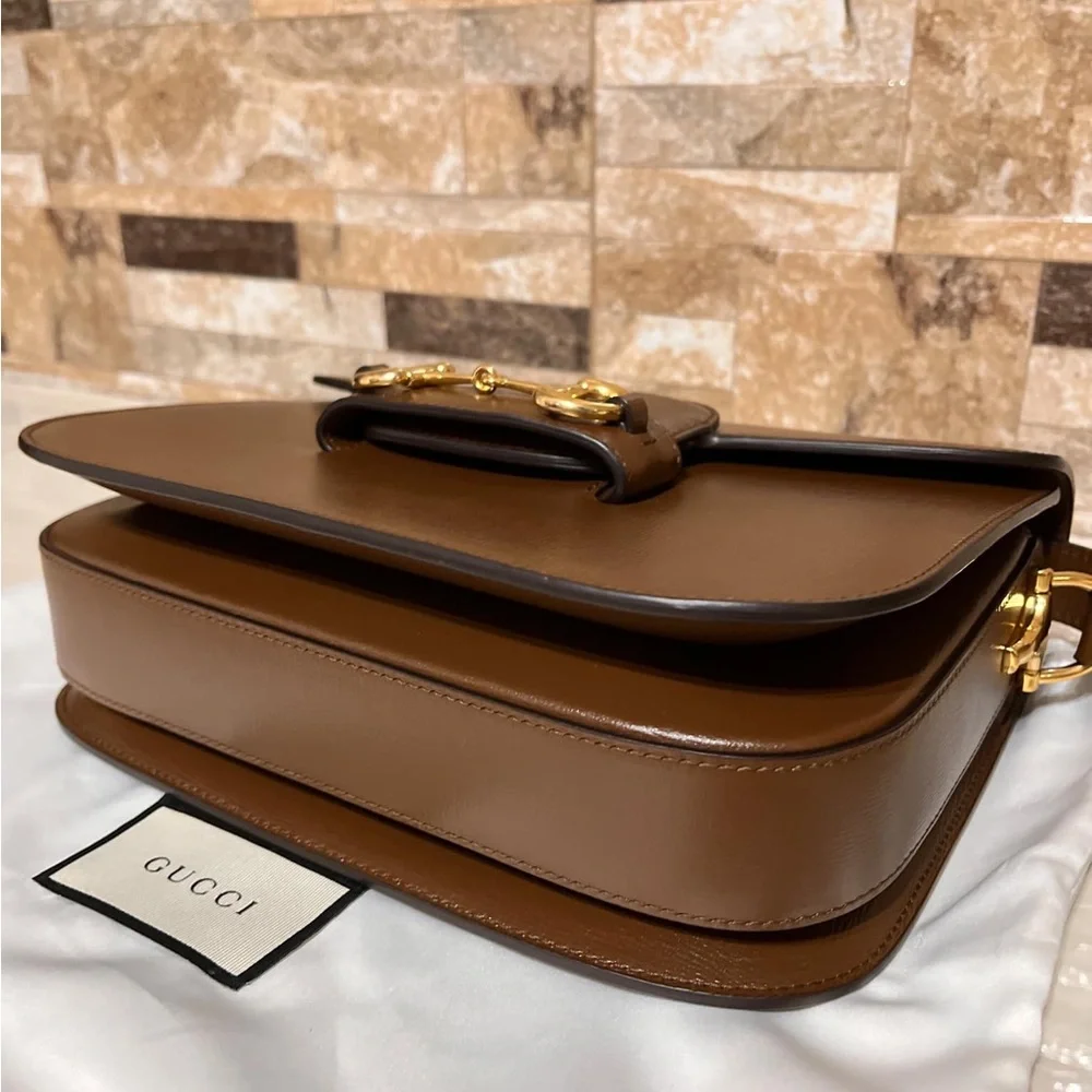 SOLD ON OTHER PLATFORMS - GUCCI HORSEBIT 1955 SHOULDER BAG - Picture 7 of 15